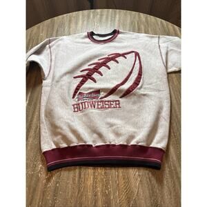 Vintage Budweiser Anheuser Busch 2 Satin Jacket 1 Sweatshirt Men’s Large Bundle